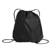 Image of a Port Authority Cinch Pack in black.
