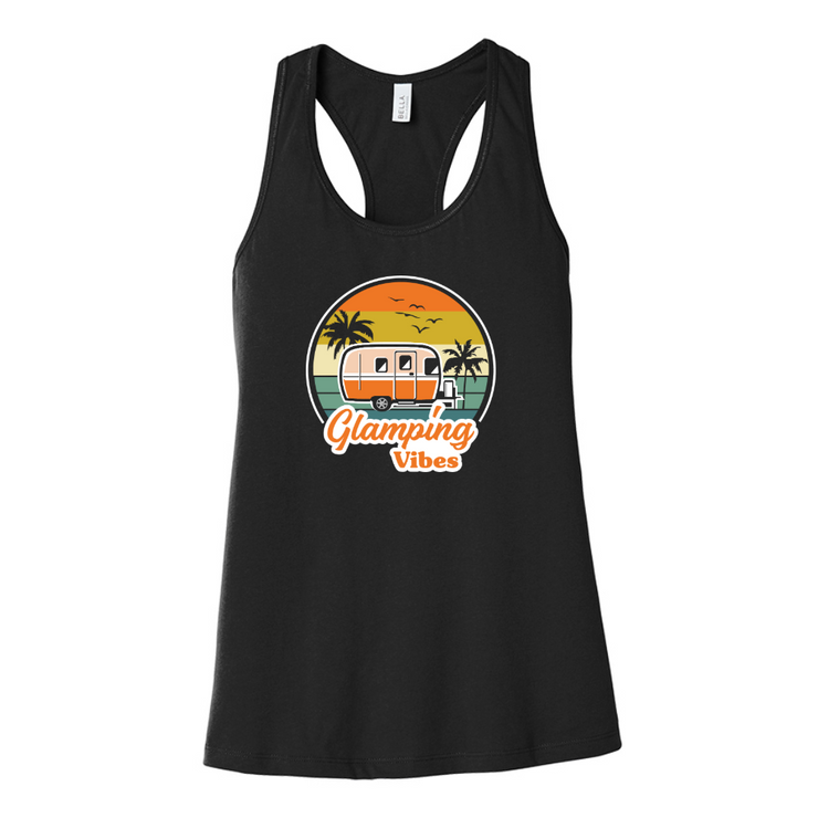 Glamping Vibes Sunset Women’s Jersey Racerback Tank
