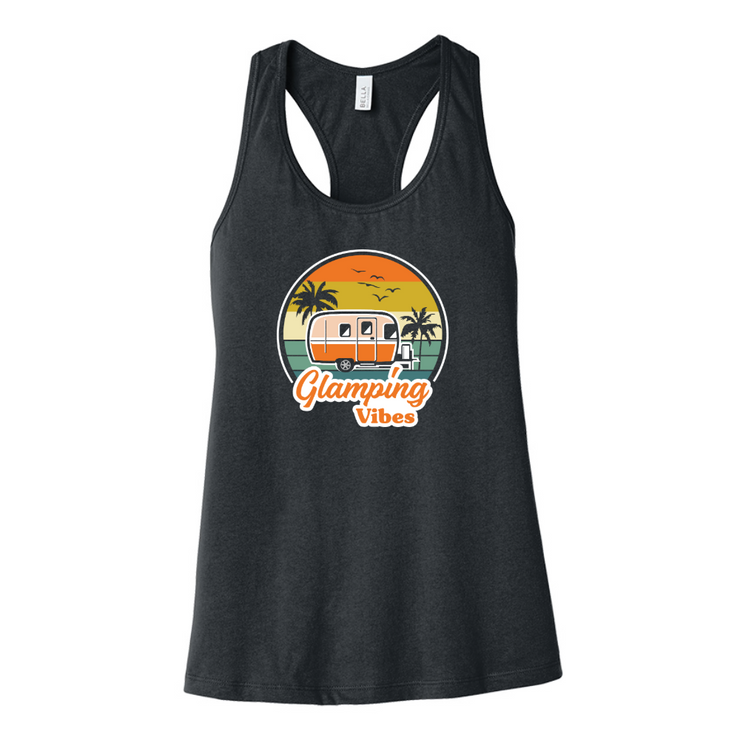 Glamping Vibes Sunset Women’s Jersey Racerback Tank
