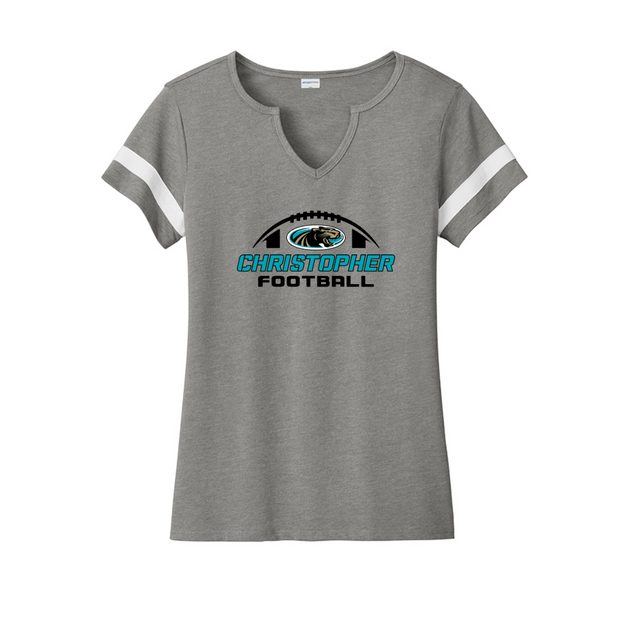 Christopher 2024 Football Ladies Halftime Notch neck Tee