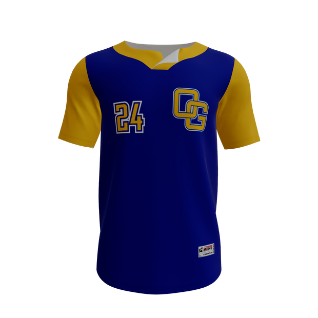 Two Button Custom Baseball Jersey