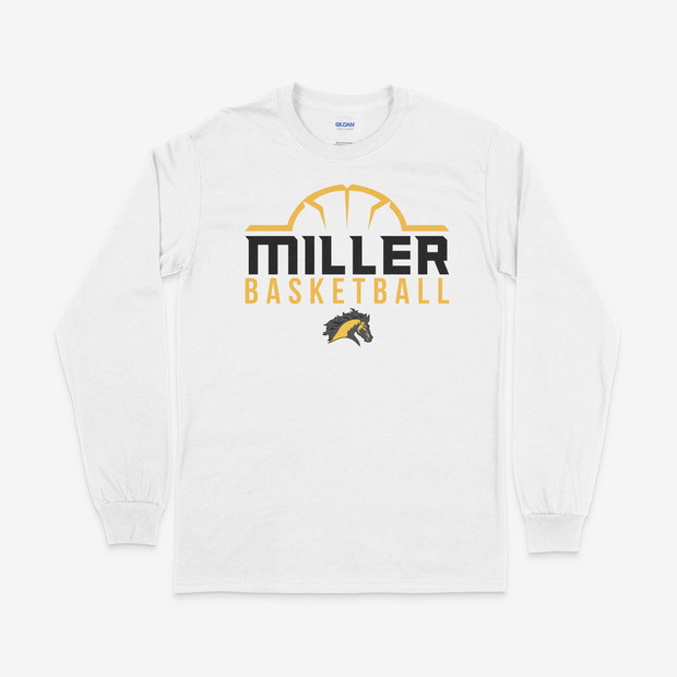 Miller Jr. High Basketball Cotton Long Sleeve Tee