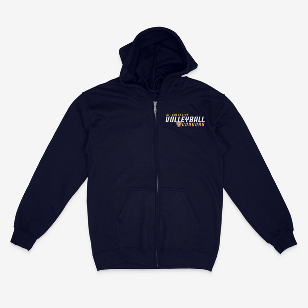 St. Catherine Volleyball Full Zip Cotton Hoodie