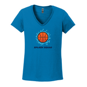 Splash Squad Basketball Ladies Cotton V-Neck T-Shirt