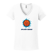 Splash Squad Basketball Ladies Cotton V-Neck T-Shirt