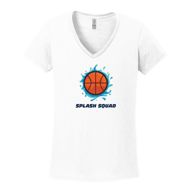 Splash Squad Basketball Ladies Cotton V-Neck T-Shirt