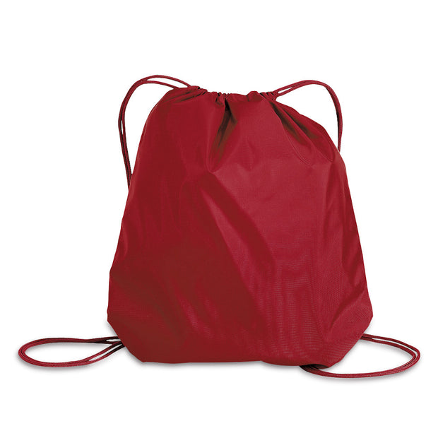 Image of a Port Authority Cinch Pack in red.