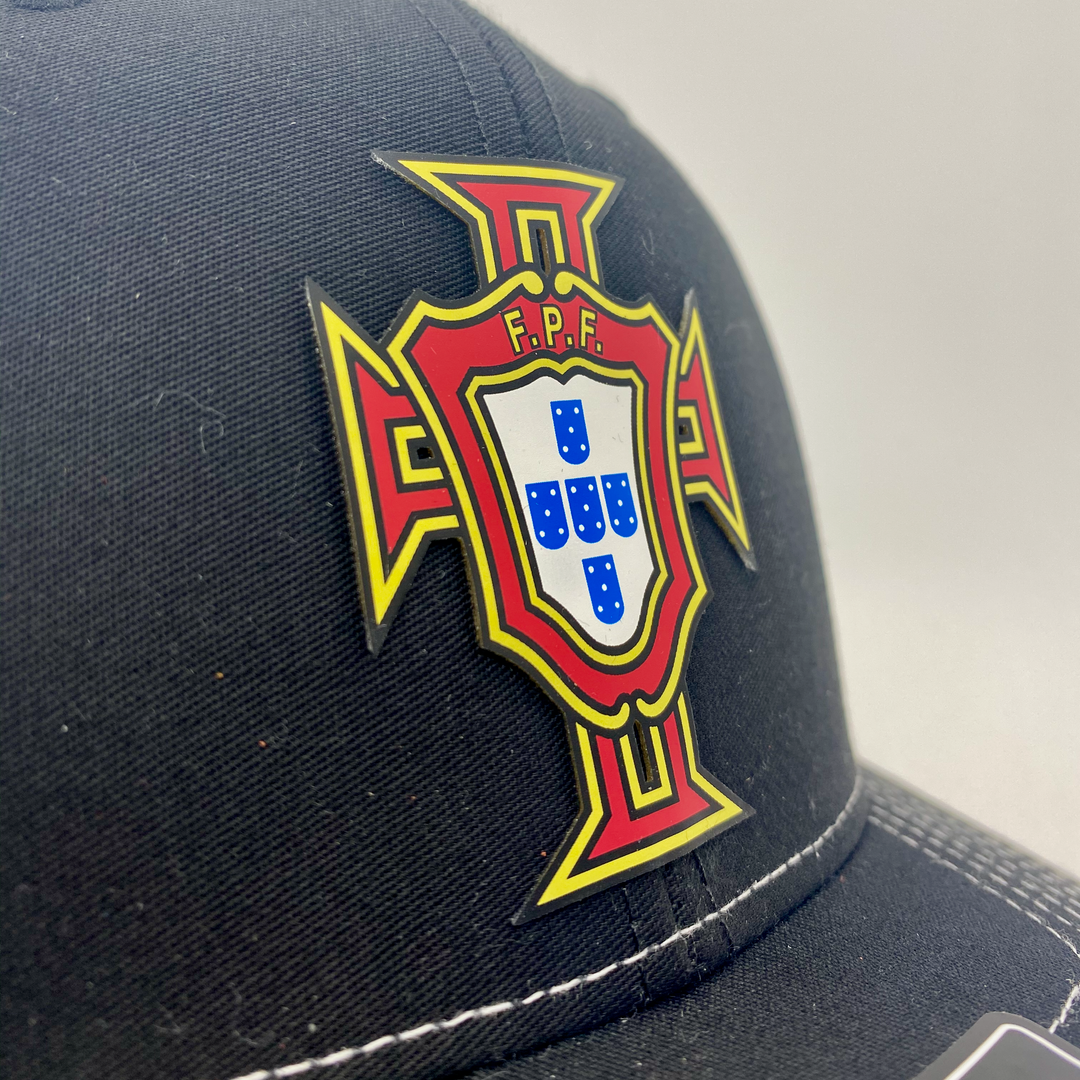 Portugal Flag Vintage Trucker Hat - Adjustable Crisp Free Hat For Men & Women (White)