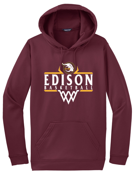 Edison Basketball Fleece Hooded Pullover