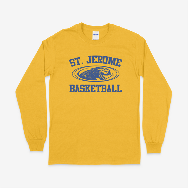 St. Jerome Basketball Long Sleeve Cotton Tee