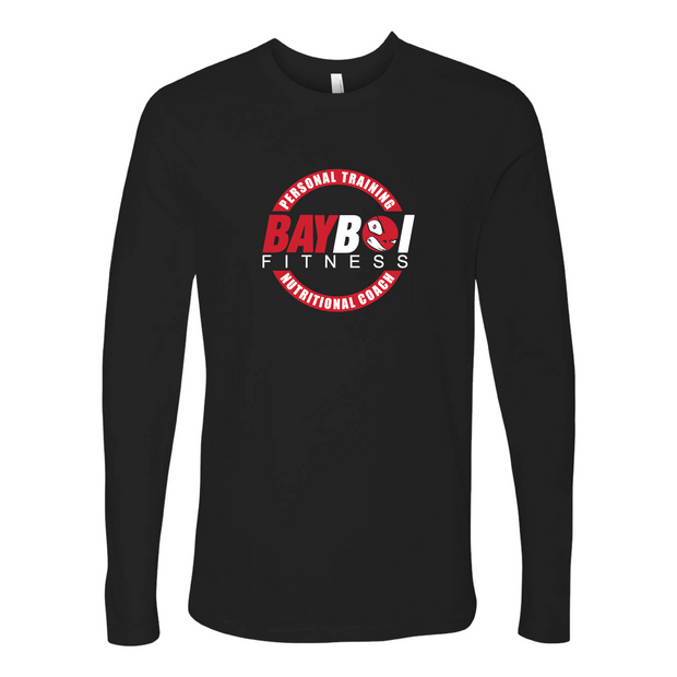 Image of a black Bay Boi Fitness Long-Sleeve Tee. From Str8 Sports.